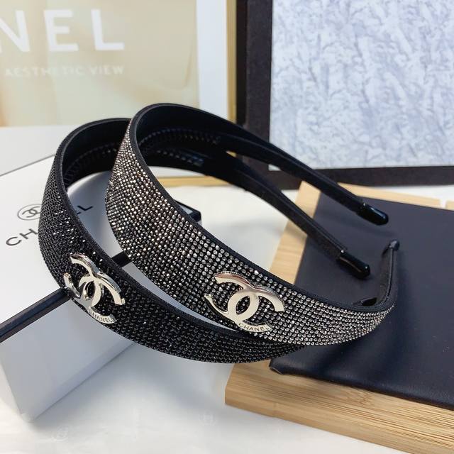 chanel Xiaoxiang Chanel Headband Full Diamond Simple Logo Light Luxury Style