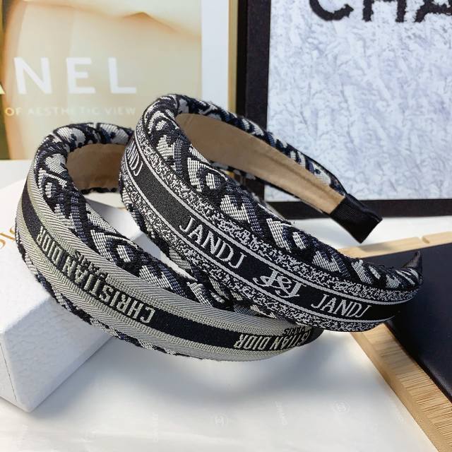 dior Dior Dior Headband Sponge Old Flower Logo Light Luxury Style Headband Te