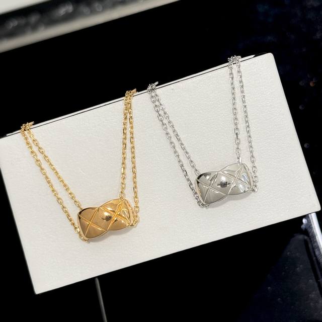 sy007 Coco Chanel Style Smooth Diamond Double Chain Necklace Is Simple And Fa