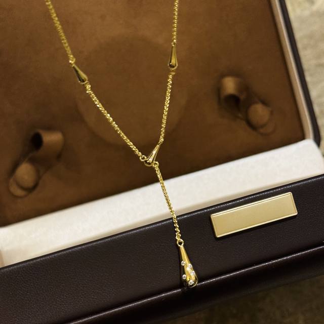 a5667 Xiaohongshu Ins Style Water Drop-Shaped Meteor Point Diamond Tassel Nec