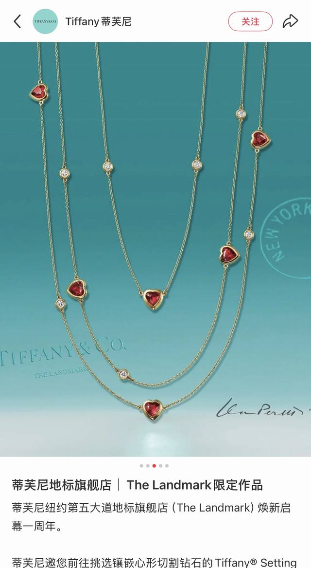 Bracelet Necklace Tfn Tiffany Tiffany Diamond Inlaid Heart-Shaped Cut Facets Red