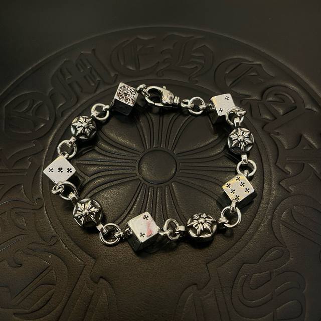 Original Chrome Hearts Cross Dice Bracelet Imported Electroplating Craftsmanship