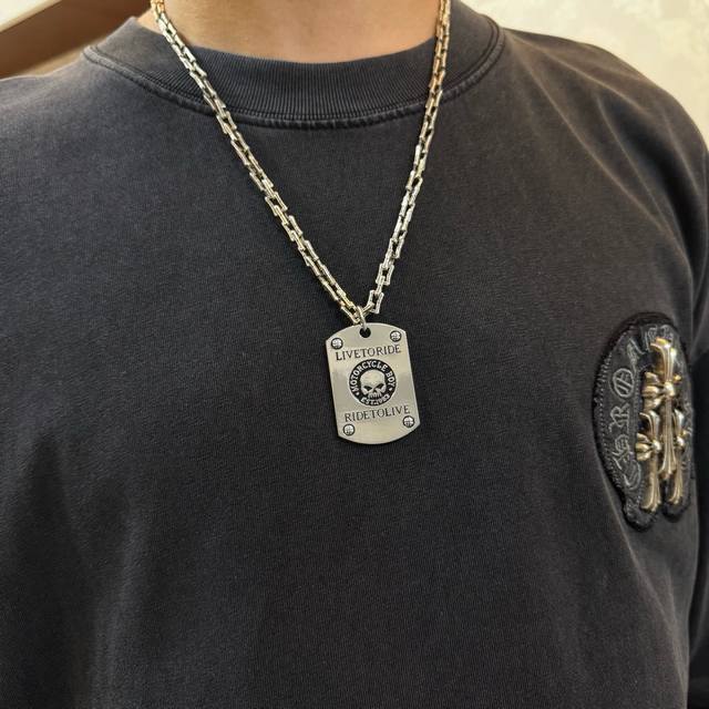 New Counter Quality Chrome Hearts Chrome Hearts Retro Necklace Square Skull Pend