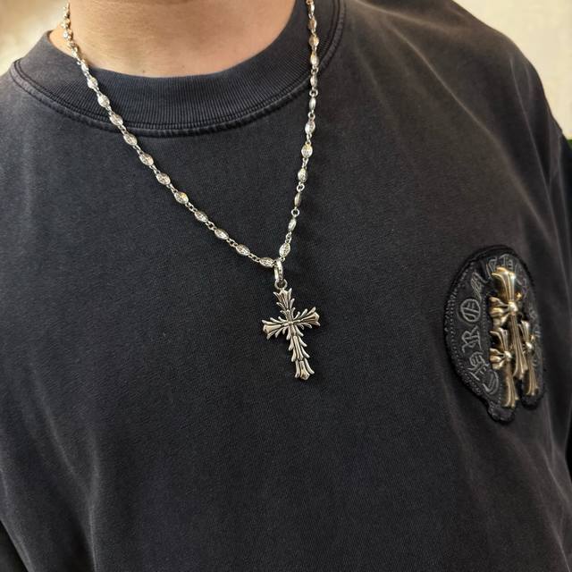 New Counter Quality Chrome Hearts Chrome Hearts Classic Retro Cross Flower Neckl