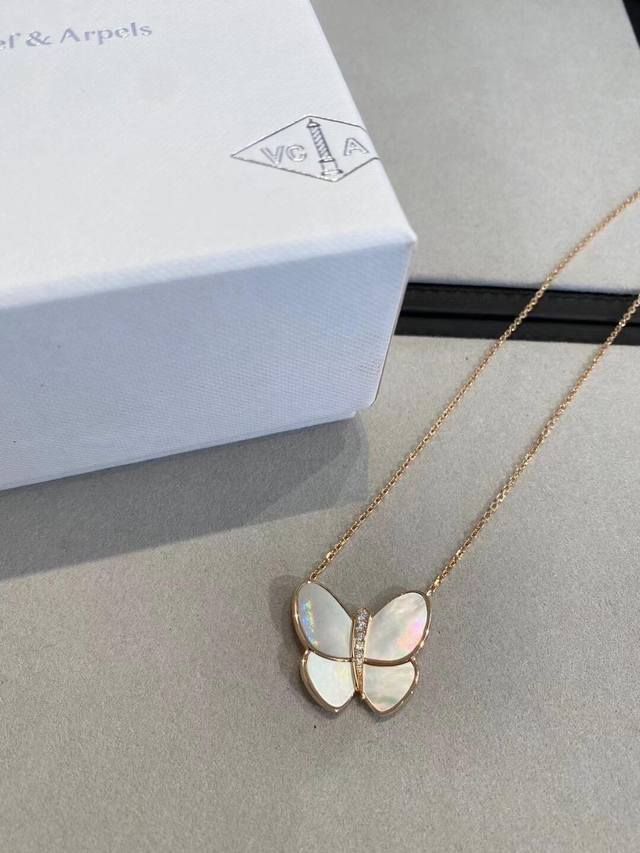 v Gold Material Vca Rose Gold Large Butterfly Diamond White Mother-Of-Pearl N