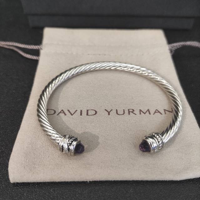 David Yurman 5Mm Rotating Diamond Purple Diamond Bracelet Recommended For Wrist