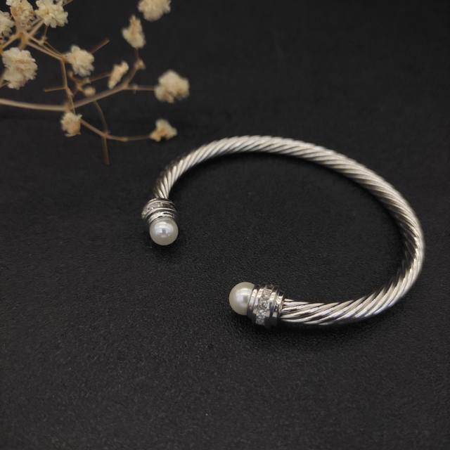 David Yurman 5Mm Inlaid Stone Pearl Bracelet Recommended For Wrist Circumference