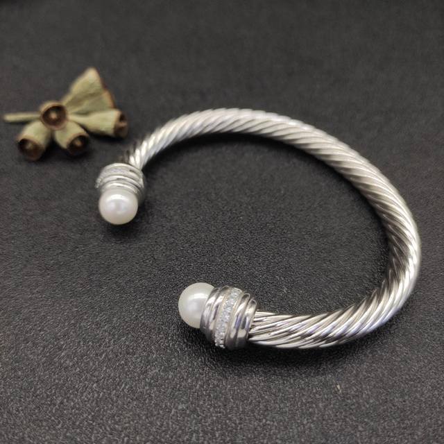 David Yurman 7Mm Inlaid Stone Pearl Bracelet Recommended For Wrist Circumference