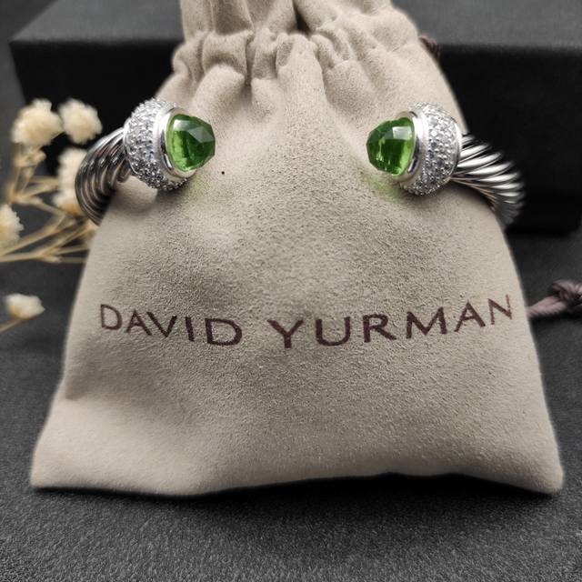 David Yurman 7Mm Full Diamond Light Green Diamond Bracelet Recommended For Wrist