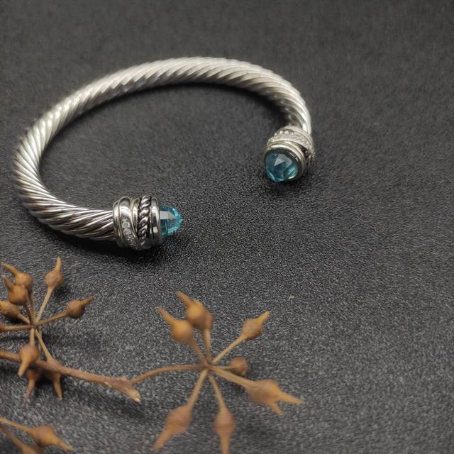 David Yurman 7Mm Rotating Head Blue Diamond Bracelet Recommended For Wrist Circu