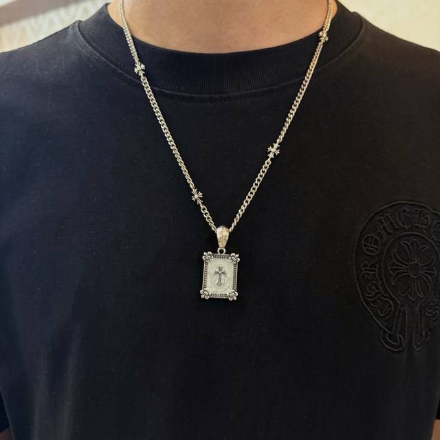 New Counter Quality Chrome Hearts Chrome Hearts Classic Retro Cross Necklace Squ