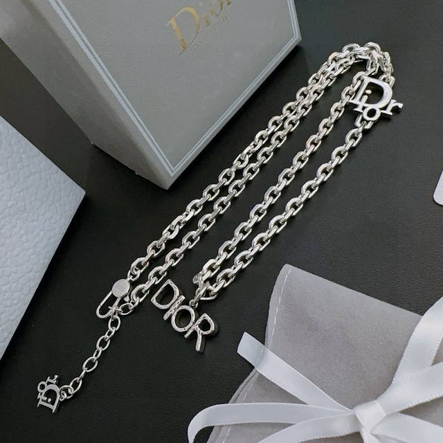 dior New Dior Necklace Original Goods Counter New Model Open Mold Retro Fashi