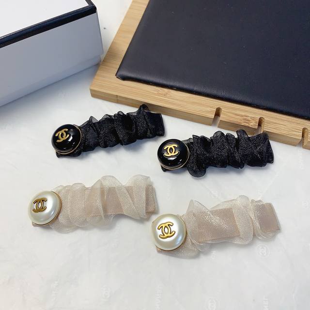 chanel Xiaoxiang Chanel Hairpin Organza Pearl Logo Side Clip Bb Clip Bangs Cl