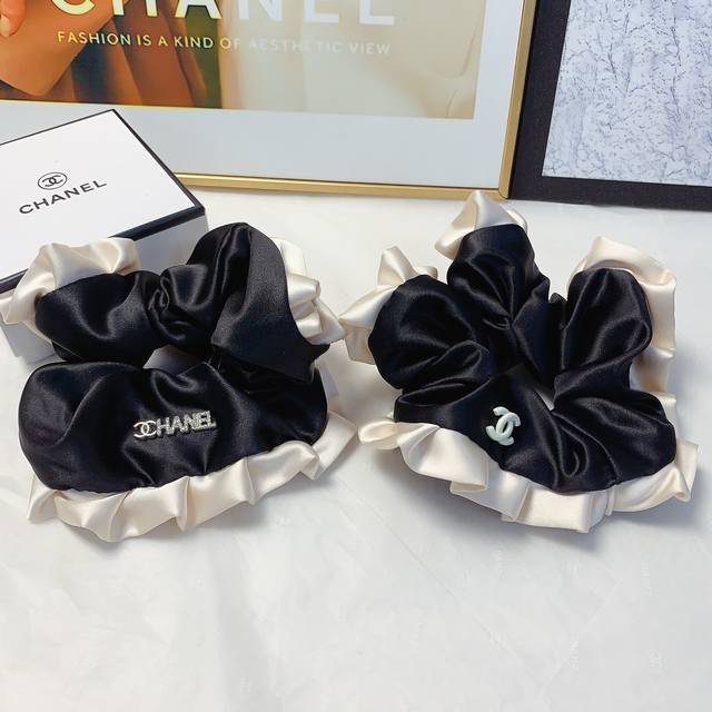 chanel Xiaoxiang Chanel Hair Band Satin Light Luxury Style Rubber Band Hair B
