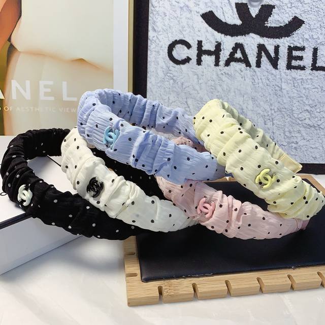 chanel Xiaoxiang Chanel Headband Polka Dot Color Logo Simple Light Luxury Sty
