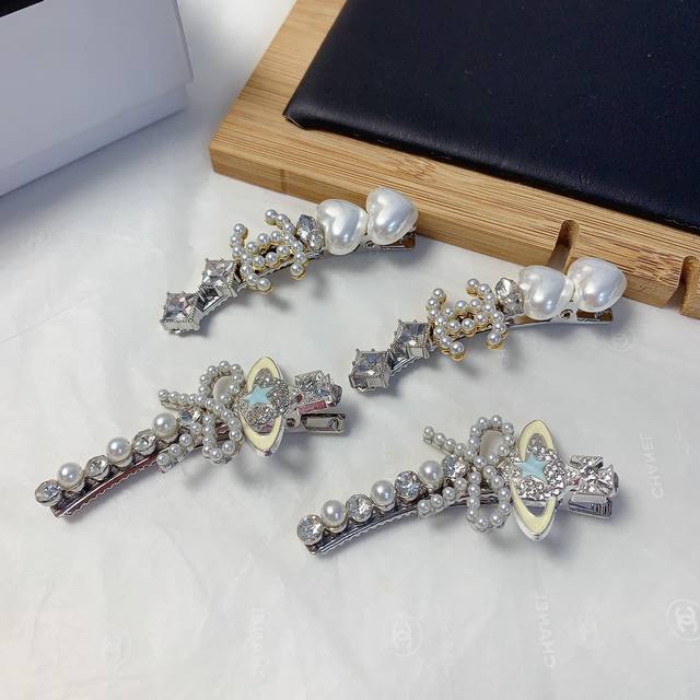 chanel Xiaoxiang Queen Mother Hairpin Pearl Logo Side Clip Bangs Clip Pressur
