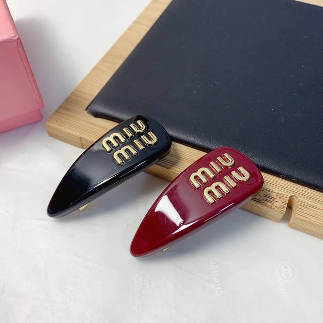 miu Miu Miao Miao Miumiu Hairpin New Miu Drip-Shaped Spring Clip Side Clip Ba