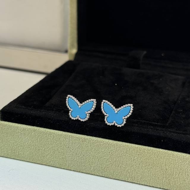 Vanjia Small Blue Turquoise Butterfly Earrings, The Latest Color, High-End Selec