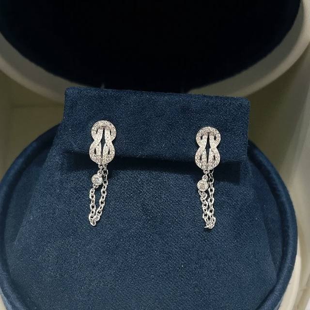 a3825 Feiden's New Pull Ring Chain Single Diamond Long Earrings Are Simple An