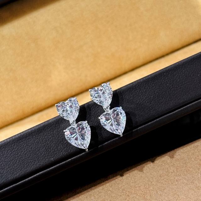 a5412 New Double Heart Tassel Earrings, High-End Custom-Made, Imported S925 S
