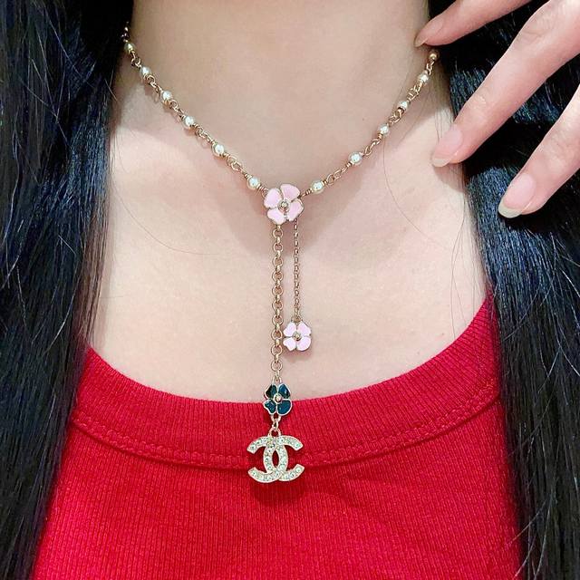 Chanel Camellia Double C Necklace