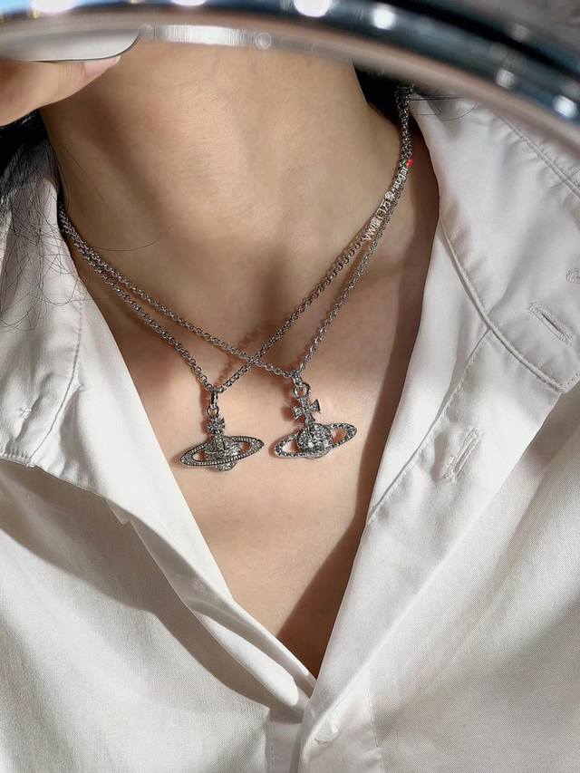 Classic Saturn Diamond Necklace Necklace Vivienne Westwood Queen Mother Saturn N