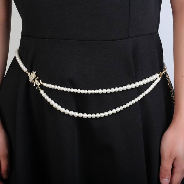Chanel Crown Waist Chain Pearl Diamond Made Of The Original Brass Material Elect