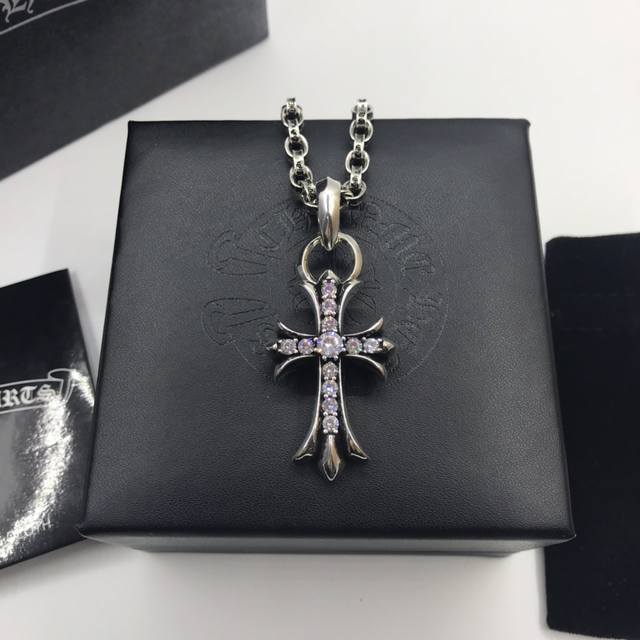 chrome Hearts Chrome Hearts Large Diamond Cross Pendant Letter Chain White Co