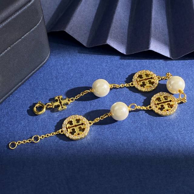 Bracelet Tl94 Tory Burch Tory Burch Fashion Temperament Pearls Inlaid With Diamo