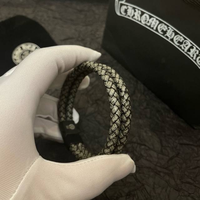 chrome He Rts Chrome Hearts Counter Same Snake Pattern Leather Bracelet Genui