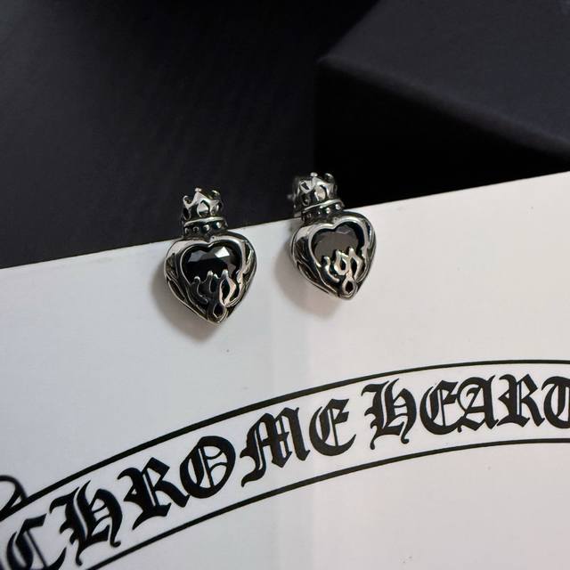 New Counter Quality Chrome Hearts Chrome Hearts Crown Love Earrings Imported Ele