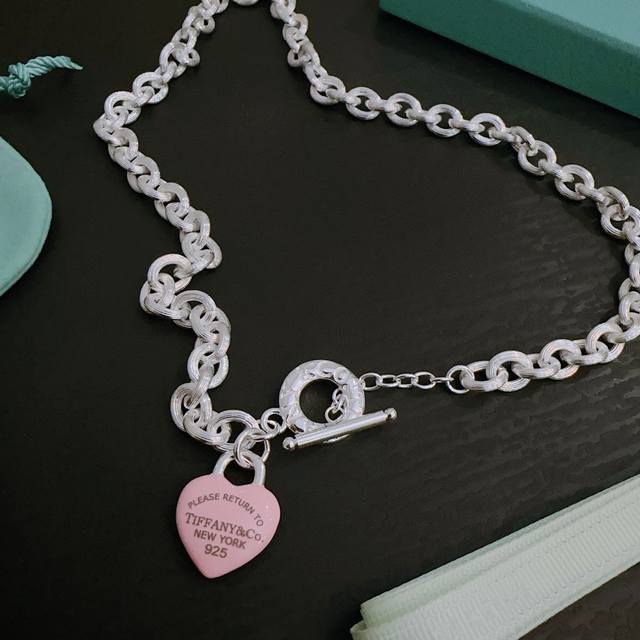Authentic New Tiffany Necklace Tiffny&Co. Counter Exquisite Silver Version Celeb