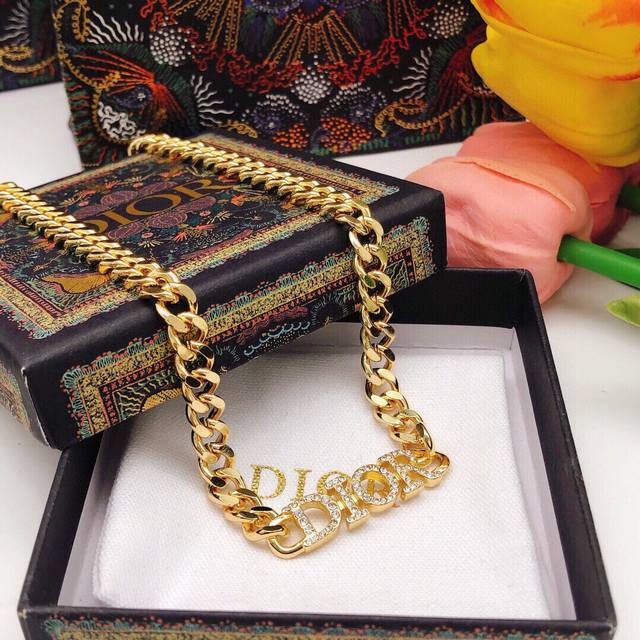 Necklace Dxl0139 Bracelet Dsl0104 Dior Necklace Bracelet Dior Letter Diamond 22S