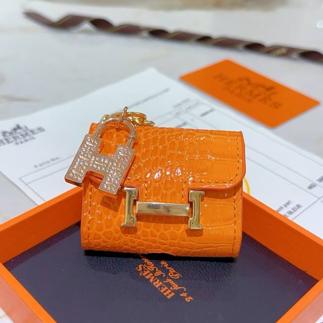 New Hermes Keychain Keychain Key Bag Bluetooth Headset Bag Platinum Version Adva