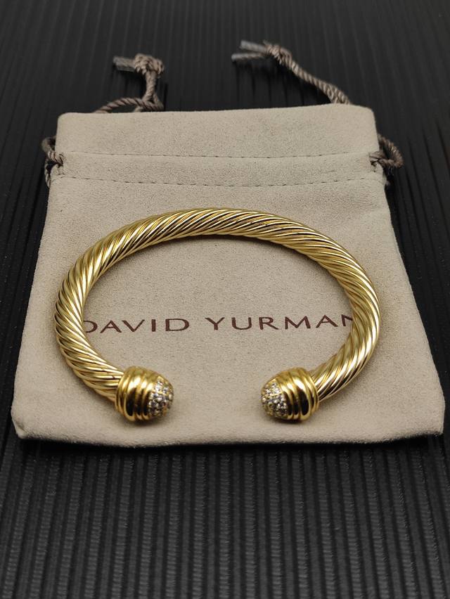 david Yurman 7Mm Half Diamond Gold Bracelet No. Dysz-333