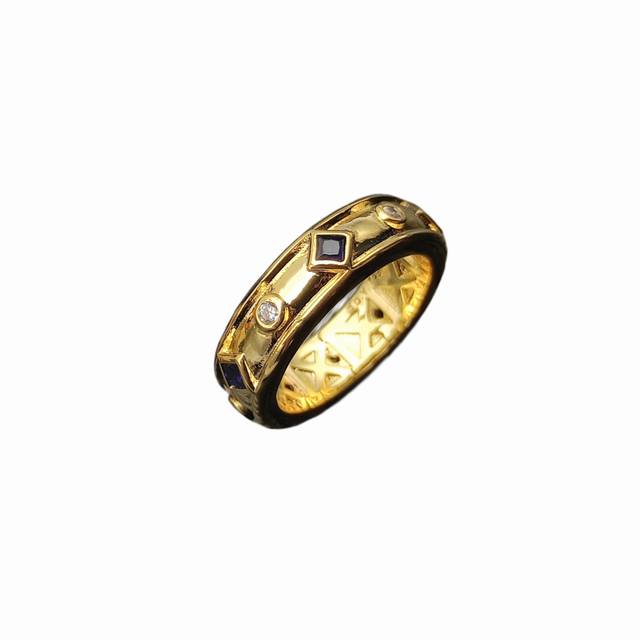 david Yurman Gold Gemstone Renaissance Band Ring Blue Diamond Size Us 6-7-8-9