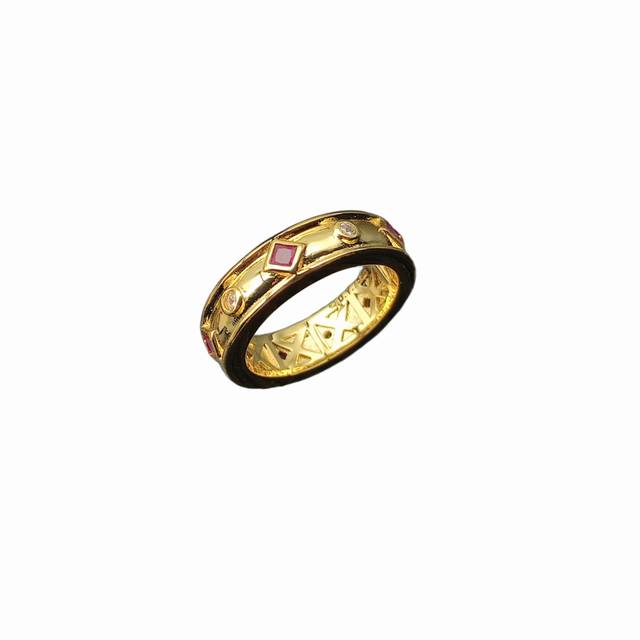 david Yurman Gold Gemstone Renaissance Band Ring Red Diamond Size Us 6-7-8-9
