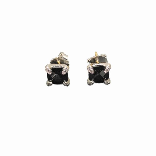 david Yurman Main Stone 8Mm Four-Claw Black Diamond Earrings Code Dyeh-126