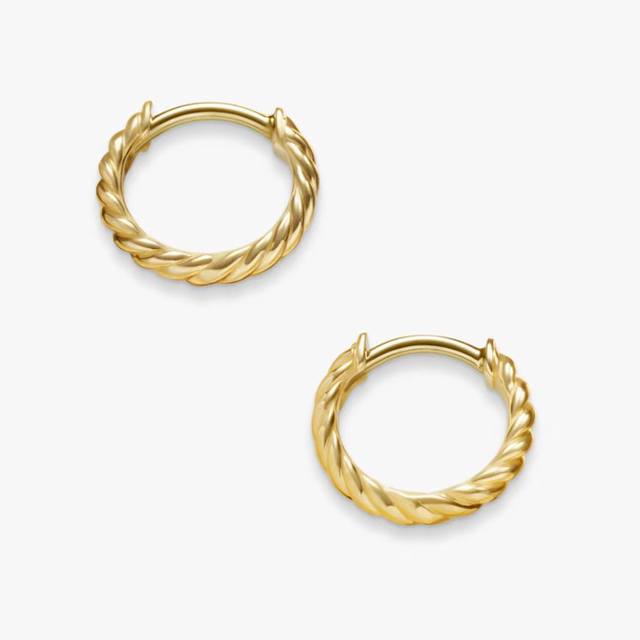 david Yurman Gold 11Mm Cable Micro Hug Earrings Code Dyeh-122