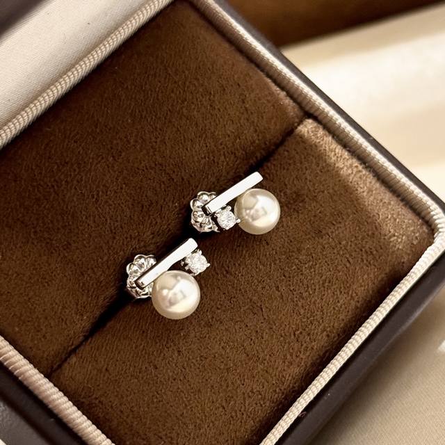 a6027 Popular Mikimoto Simple Pearl Single Diamond Earrings Super Popular Pop