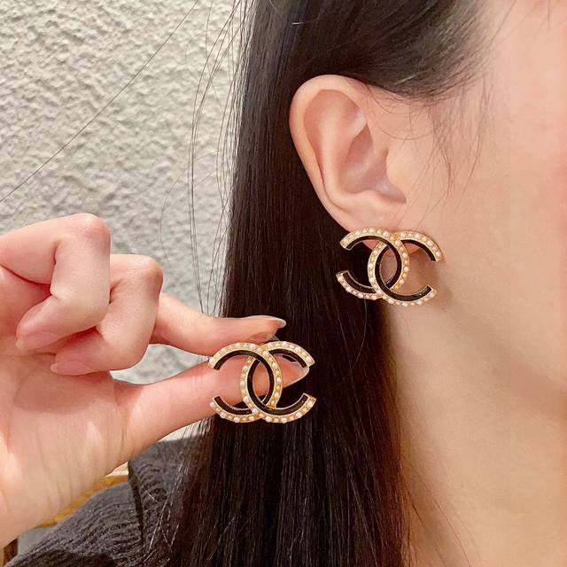 Chanel Pearl Classic Double C Earrings