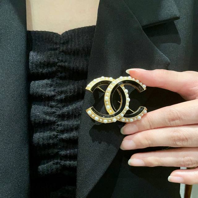 Chanel Pearl Classic Double C Brooch