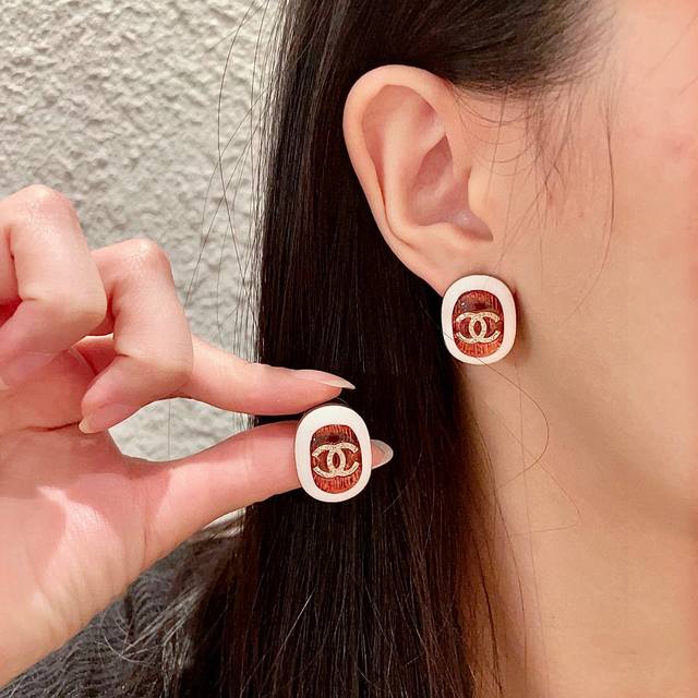 Chanel Oval Double C Earrings