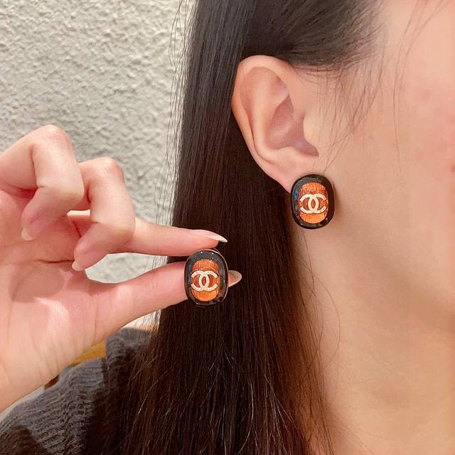 Chanel Oval Double C Earrings
