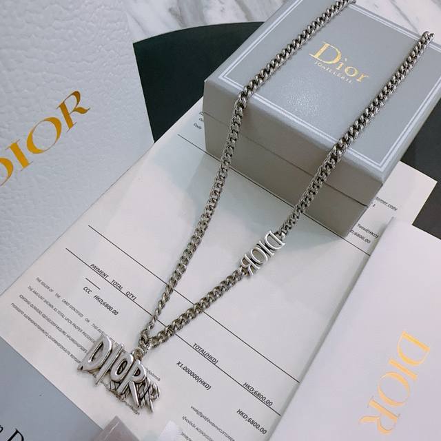 dior New Dior Necklace Original Goods Counter New Model Open Mold Retro Fashi