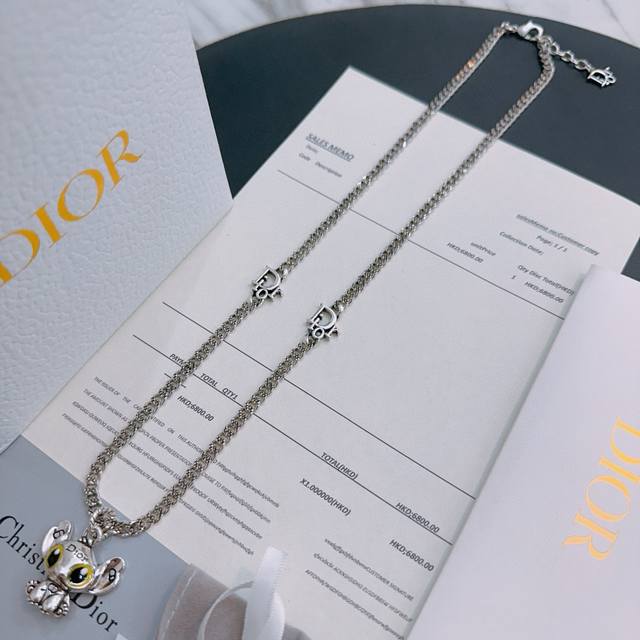 dior New Dior Necklace Original Goods Counter New Model Open Mold Retro Fashi
