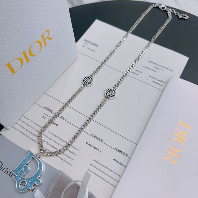 dior New Dior Necklace Original Goods Counter New Model Open Mold Retro Fashi
