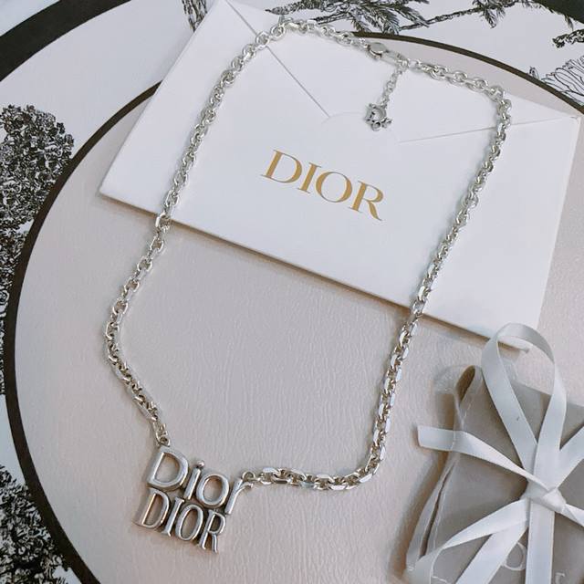 dior New Dior Necklace Original Goods Counter New Model Open Mold Retro Fashi