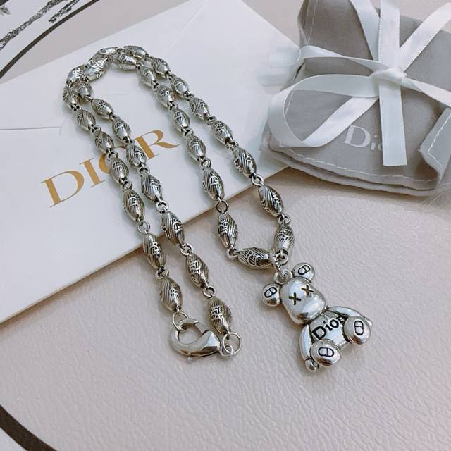 dior New Dior Necklace Original Goods Counter New Model Open Mold Retro Fashi