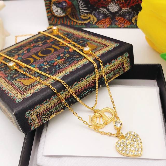 No.Dxl0168 Dio*Latest Love Double Necklace Consistent Zp Brass Material